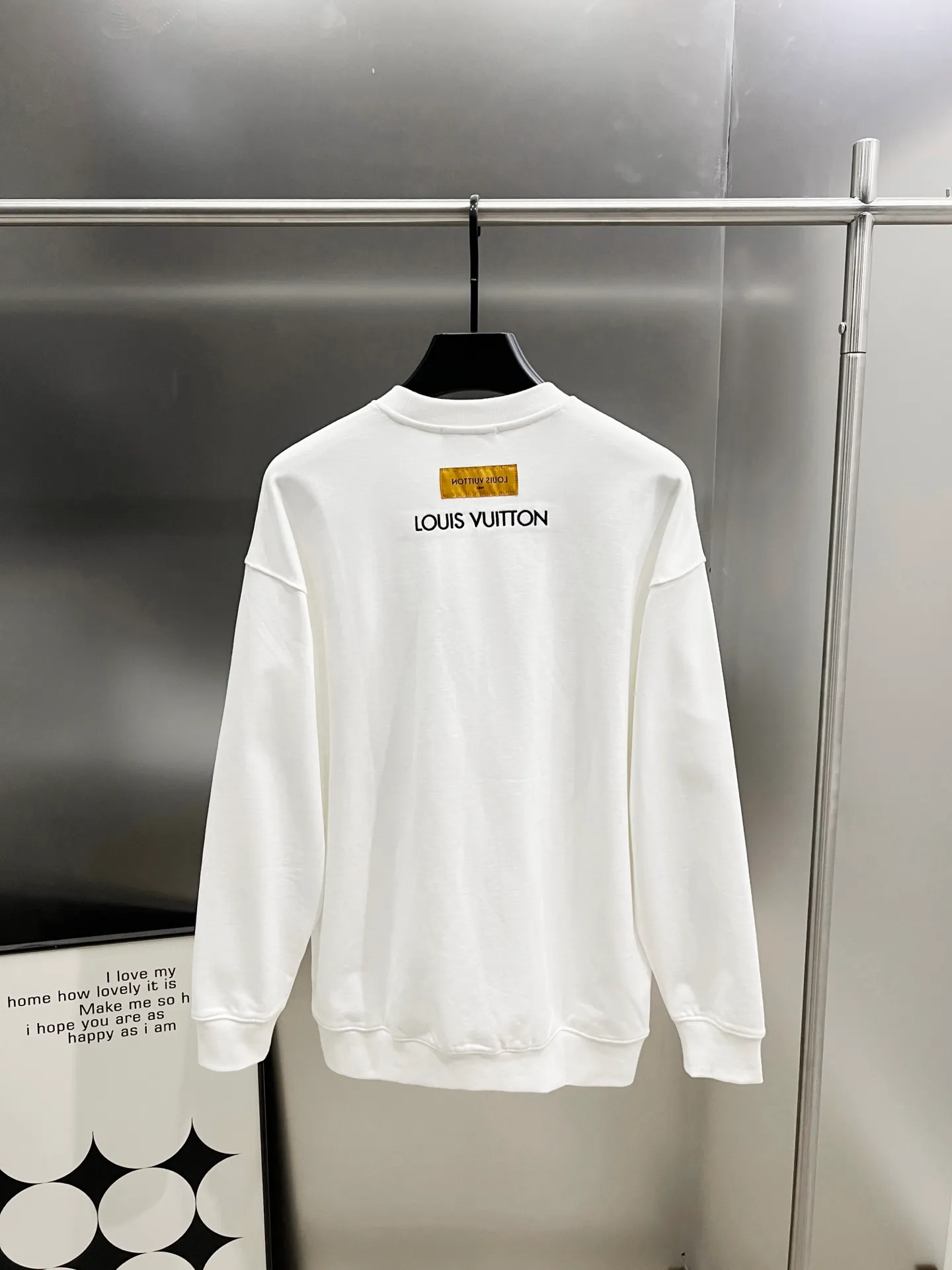 🅿️290 1v Louis* 2025 autumn and winter new style, customized 430g double yarn fabric, round neck long-sleeved sweatshirt, classic three-dimensional embroidery design, high-end version! The same loose version for men and women S M L XL XXL five sizes color black white